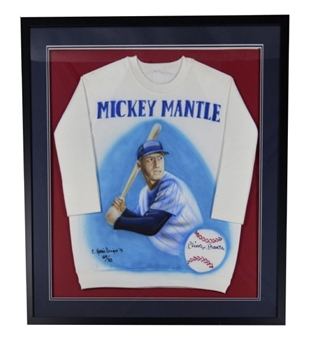 Mickey Mantle Framed Signed Sweatshirt